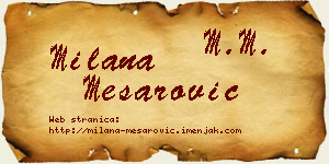 Milana Mesarović vizit kartica